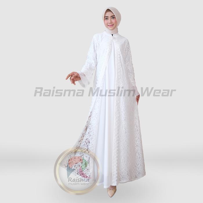 TERMURAH Raisma - Ricca Gamis Hitam Wanita Motif Full Brokat Dress Wanita Muslim Terbaru