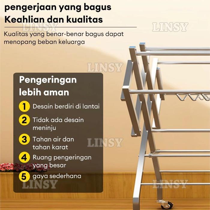 nnwk- Jemuran Baju Lipat Jemuran Baju Stainless Steel Jemuran Pakaian Minimalis Jemuran