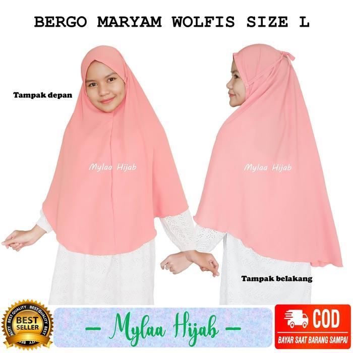 dowg- Mylaa Hijab Bergo Maryam Instan Bahan Wolfis Premium Grade A Size L Hijab Kerudung