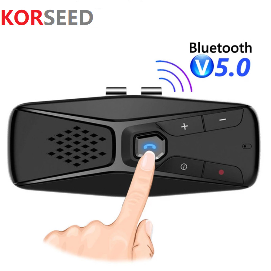 Korseed Sun Visor Wireless Bluetooth 5.0 Car Handsfree Speakerphone Car Kit Wireless with Microphone