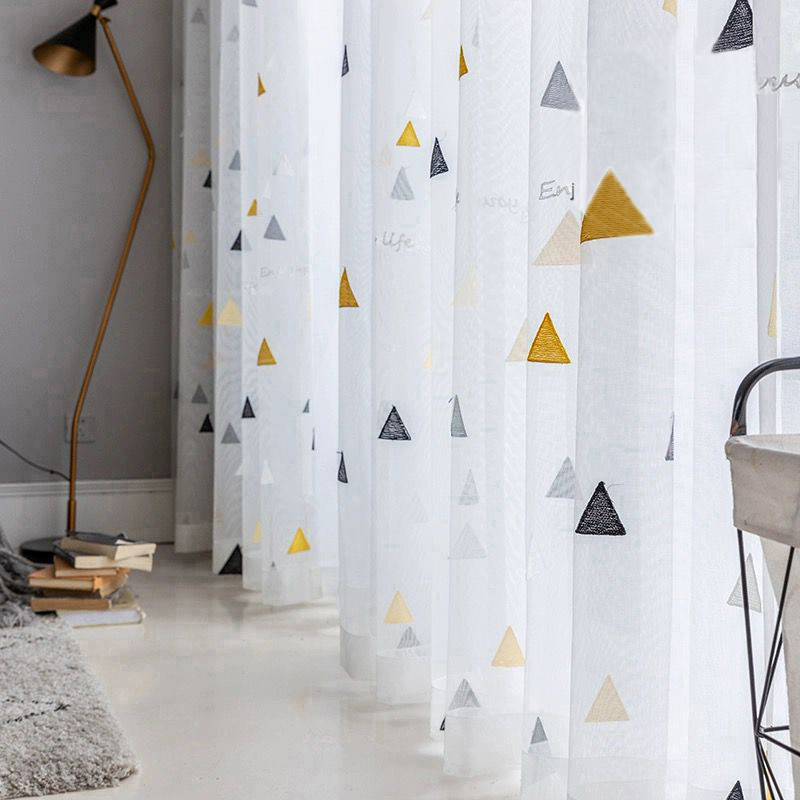 Modern Geometric Print Shading Curtains For Living Room Bedroom Boys Children Curtains Tulle Custom