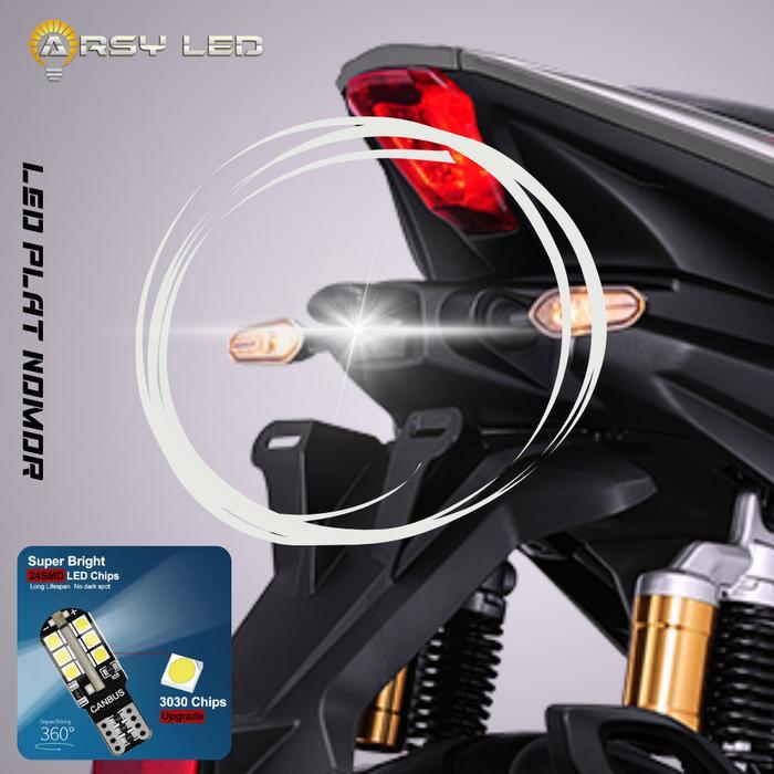 Disc ARSY LED Lampu Plat Nomor Motor Beat Vario Nmax Aerox Matic Kendaraan Car