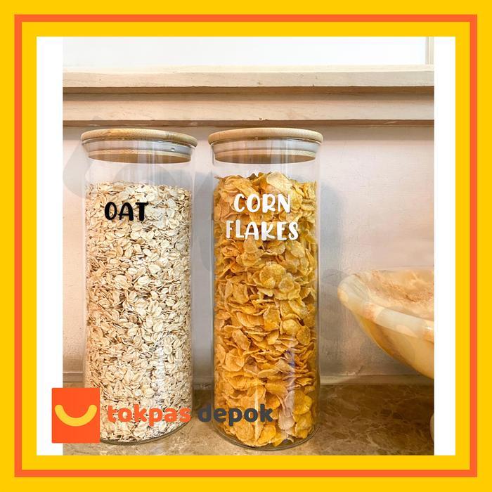 Diskon Toples Kaca Bulat Polos Tutup Kayu Kedap Udara My Home Toples Kue 1 Set Lengkap Toples