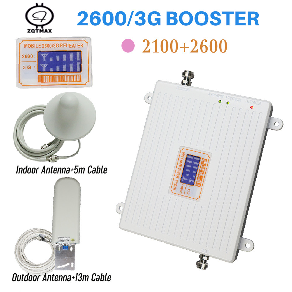 - Zqtmax 3G 4G Repeater 2100 2600 Dual Band Signal Booster Lte Data