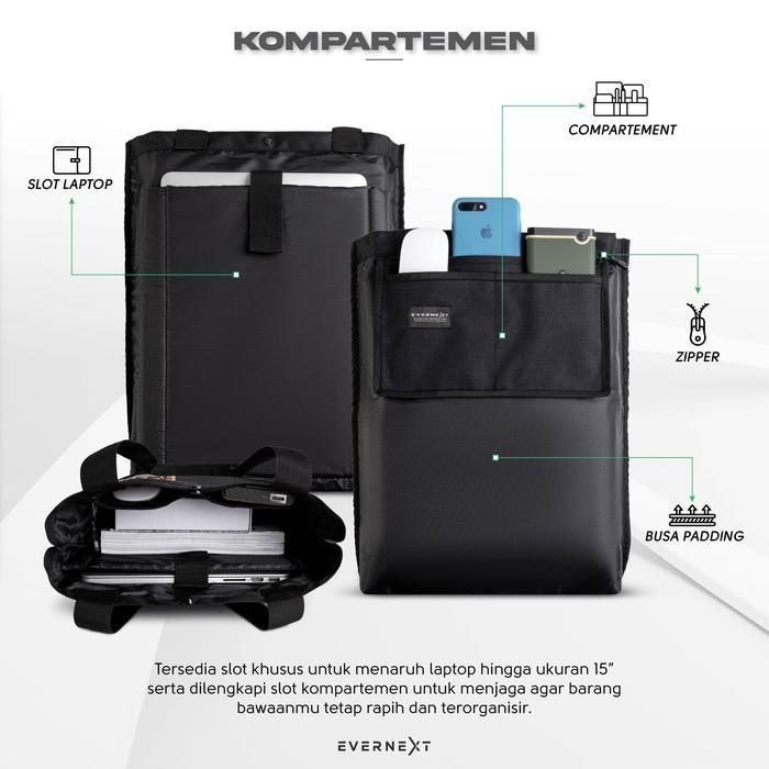 EVERNEXT Totte Bag Pria Wanita Tas Jinjing Evernext Tas Laptop Pria Wanita Tas Bahu Tas Kuliah Tas