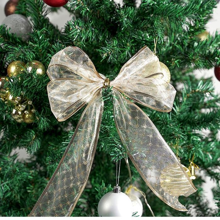 1Roll 6Yard Pita Natal Pita Pohon Natal Dekorasi Pita Natal Pita Kawat Natal New