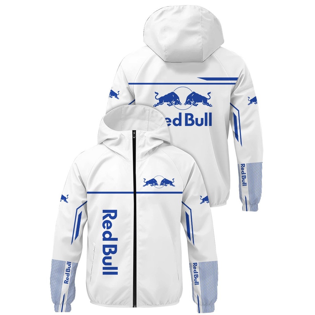 Red Bull Off-road Motorcycle Waterproof Jacket, Men's And Women's Red Bull Logo Outdoor Sports