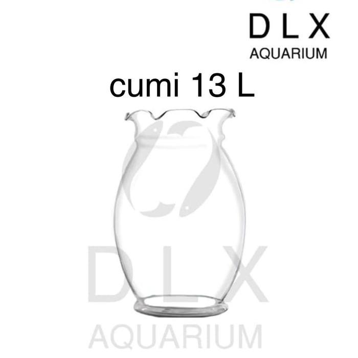 Aquarium Akuarium Toples Vas Bulat Kaca Ikan DLX Cumi 13 L