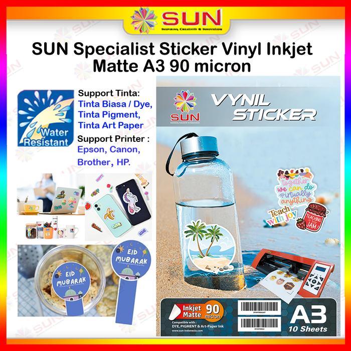 Kertas Stiker SUN Specialist Sticker Vinyl Inkjet Matte A3
