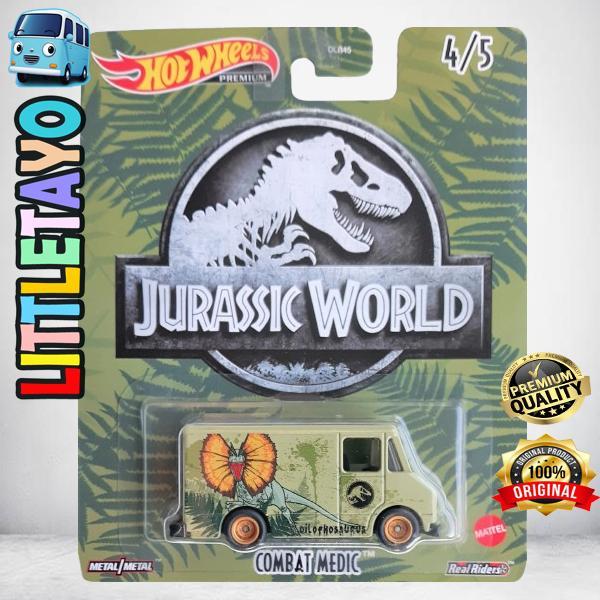 hotwheels jurassic world combat medic - park pilophosaurus dinosaurus kode 451