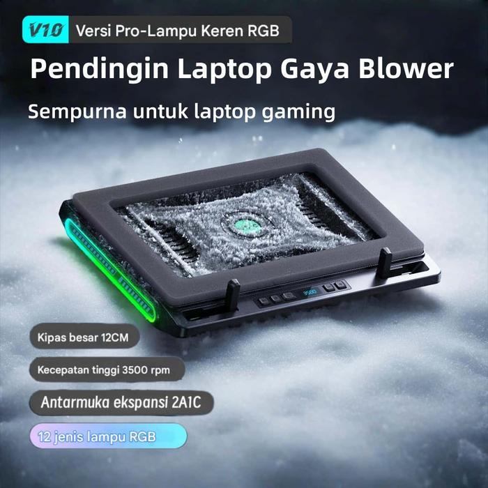 INKAC llano V10 Pro Cooling Pad Gaming Laptop Pendingin Laptop RGB Dudukan Pendingin Laptop With