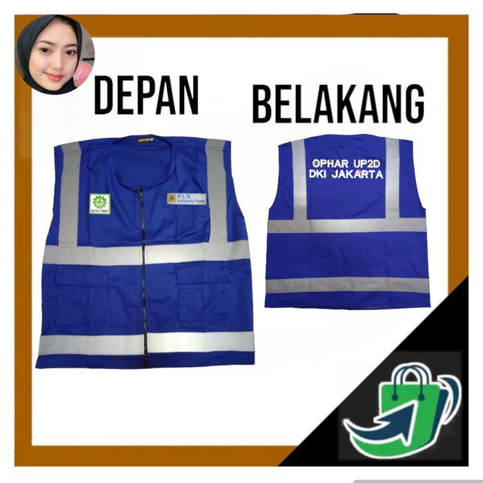 ORIGINAL Rompi Safety/Rompi Bahan Drill +Bordir Custom Pt/Rompi proyek/Rompi K3 READY STOCK