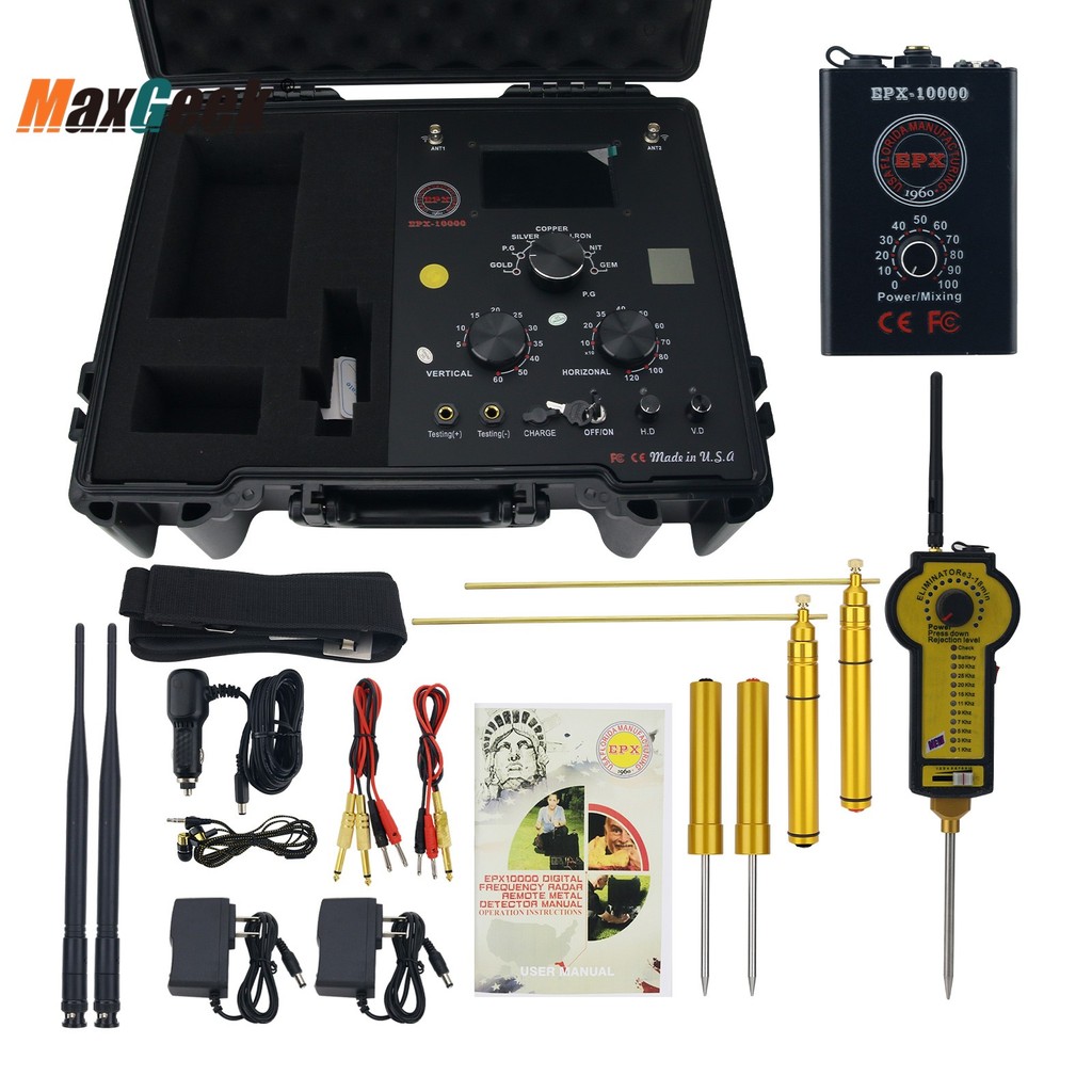 Maxgeek Long Range Metal Detector Underground Gold Detector With New Degausser Epx10000
