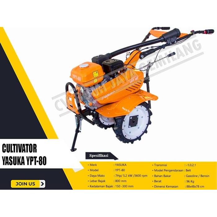 MESIN BAJAK SAWAH / CULTIVATOR TRAKTOR MINI YASUKA YPT 80