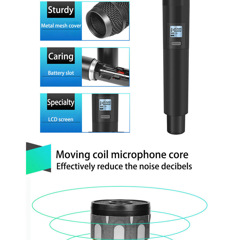 Professional Uhf Wireless Microphone 8 Channel Handheld Microphone