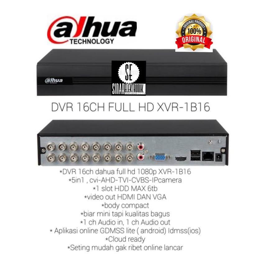 Dvr/Xvr Dahua Cooper 16Ch H.265+ Dh-Xvr1B16-I