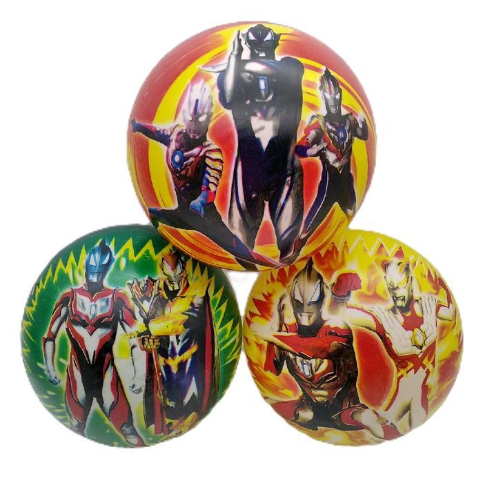 Mainan Bola Karet Gambar Ultraman / Bola Kaki Anak