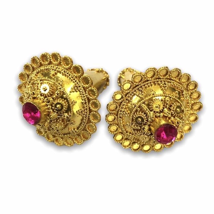 Subeng Tari / Anting Cerorot Pengantin Bali Perak Sepuh Emas