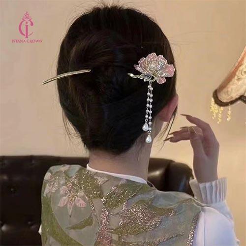 Twin Pinkish Hairpin - Tusuk Konde Chinese Style - Sangjit Sanggul