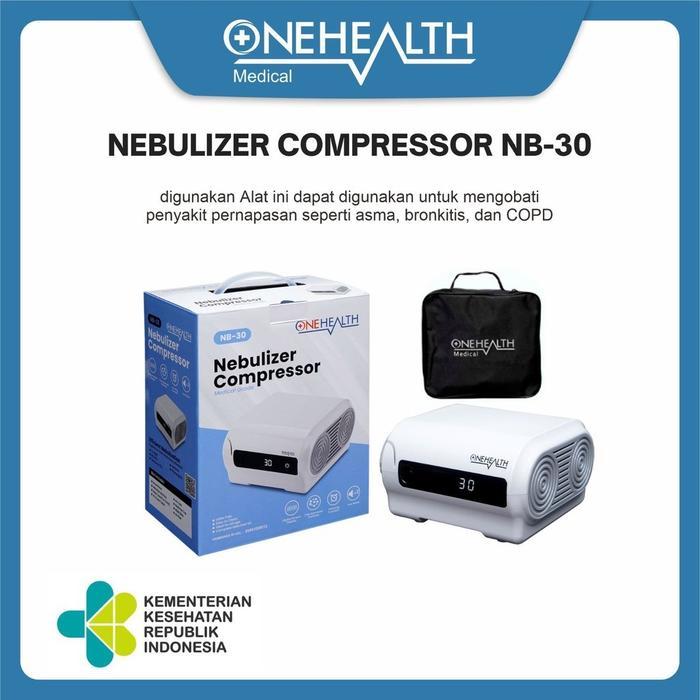 Onehealth Nebulizer Compressor NB-30 untuk Mengobati Penyakit Pernafasan, Asma, Bronkitis, COPD