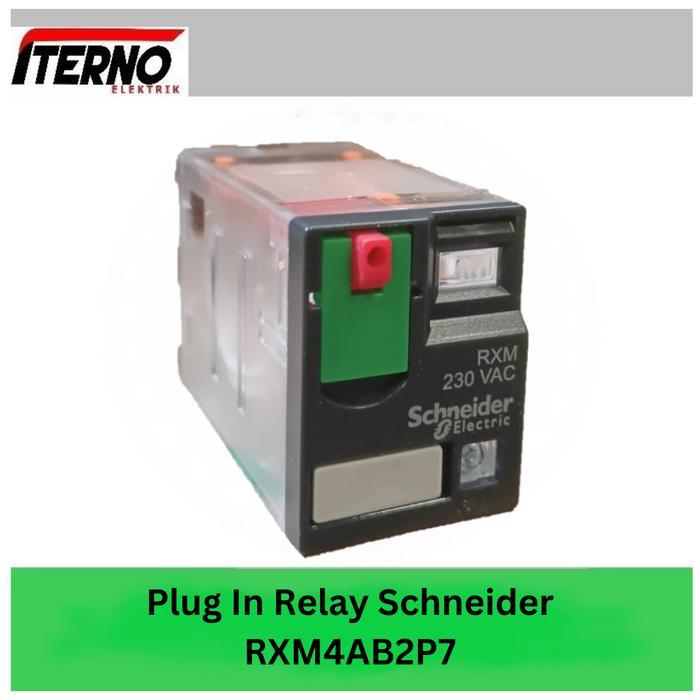 pqdq- Rxm4Ab2P7 220Vac Relay Schneider Socket Rxze1M4C Setara My4N 14 Kaki