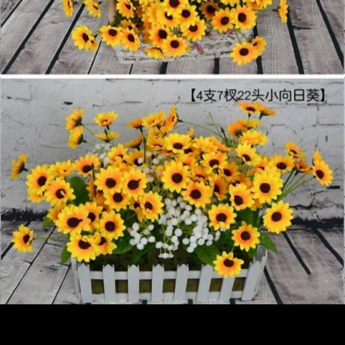 BUNGA MATAHARI KECIL BUNGA PLASTIK ARTIFICIAL DEKORASI BUNGA HIAS