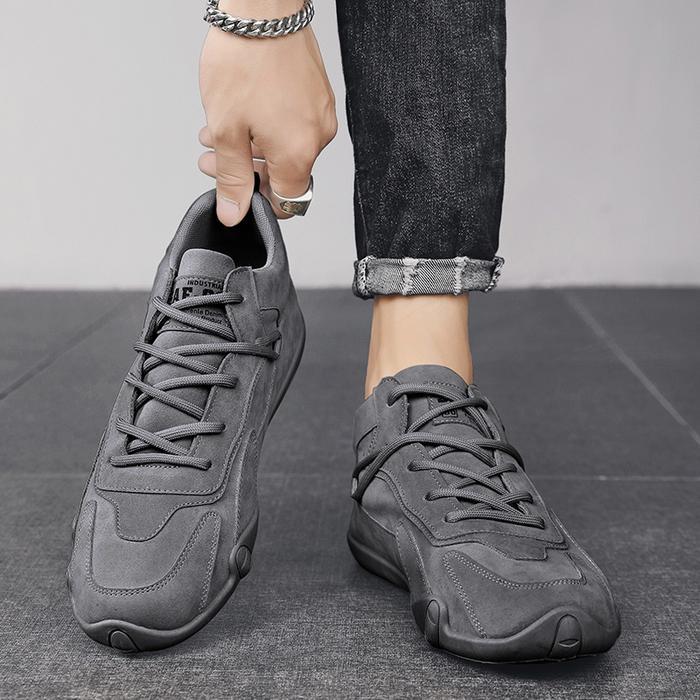 bz2n- Techdoo Sepatu Beck Pria Sepatu Pria Sneakers Abu Casual Sport Running Shoes Olahraga