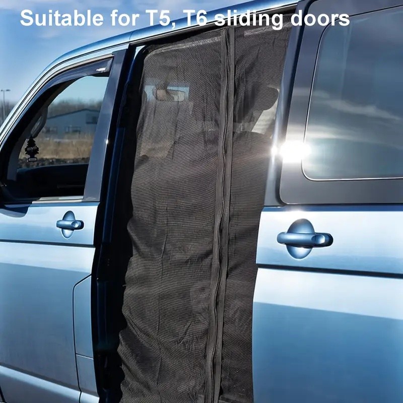 For Vw T5 T6 Sliding Door Magnetic Insect Mosquito Shading Fly Screen Net Camper Auto Vehicle