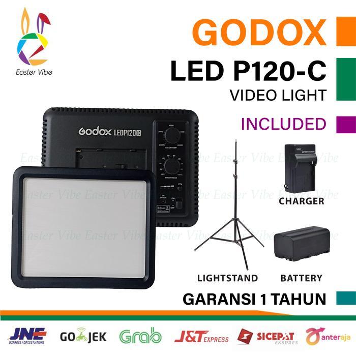 dmx7u- Godox Led P120C Paket Lengkap Lampu Led Video Continues Light Panel