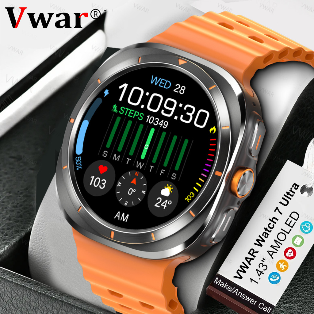 Vwar Watch 7 Ultra Smart Watch 47Mm Ip68 Waterproof Bluetooth Call Compass Smartwatch 46Mm For Men