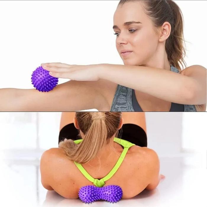 DOUBLE BOLA PIJAT KAKI YOGA TERAPI AKUPUNTUR BAHU PUNGGUNG TELAPAK GYM