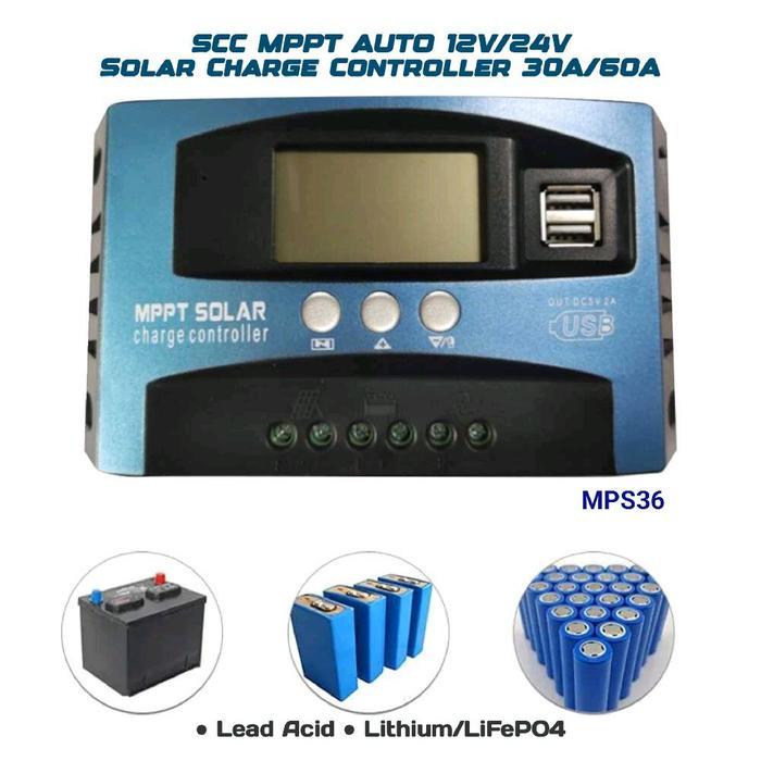 SCC 30A 60A Auto 12V/24V MPPT Solar Charge Controller MPPT12V 24V Untuk Panel Tenaga Surya Solar