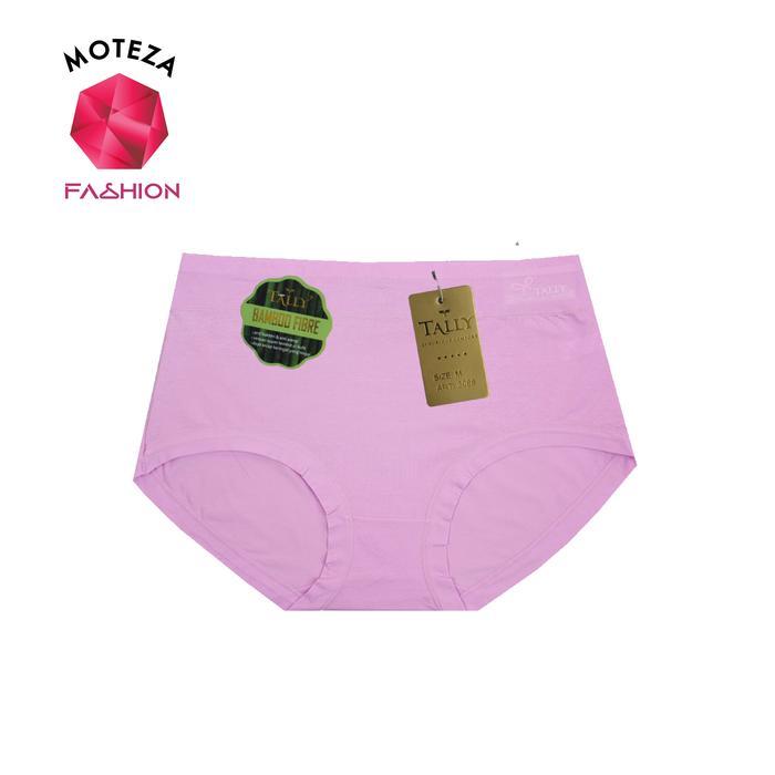 Tally Celana Dalam Wanita - CD 3088 - Katun Bamboo High Waist Motif Cewek Pendek