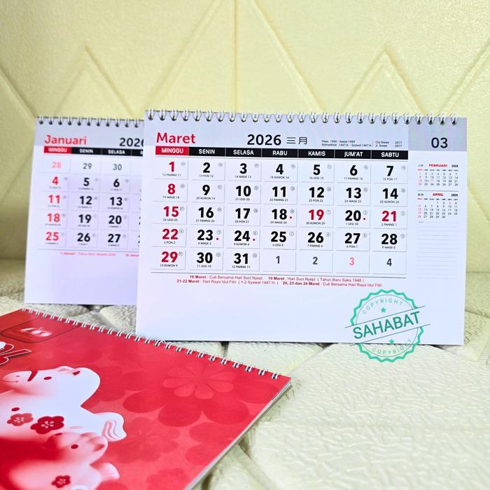KALENDER MEJA KERJA AO TAHUN 2026 TERBARU/ KALENDER MEJA TERMURAH 2026 AO701 DAN AO702