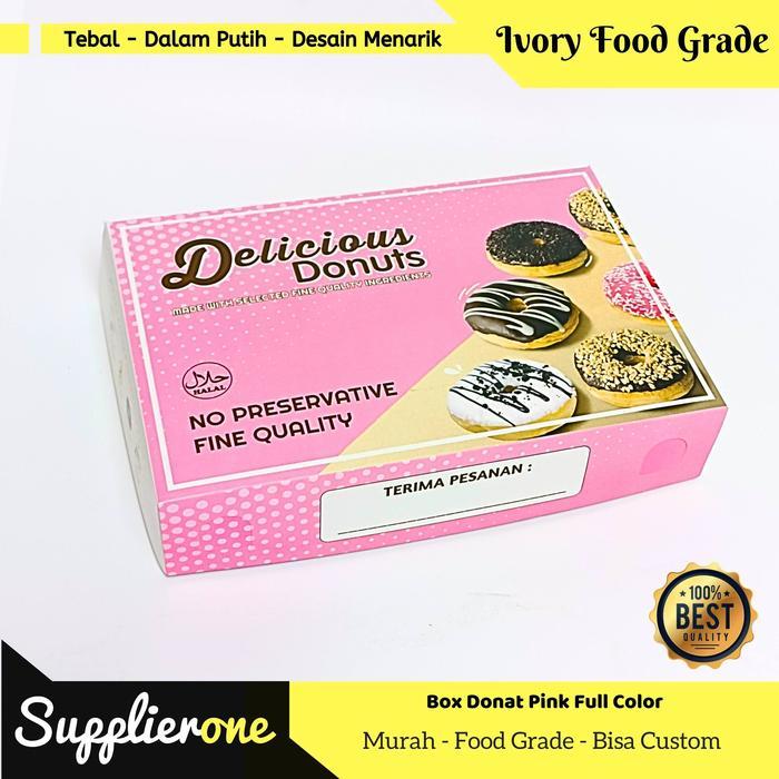 Box Donat isi 25 / Dus Donat / Kemasan Donat / Kotak Donat / box donat Motif Promo Premium