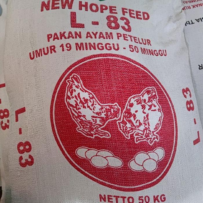 NEW HOPE L-83 PAKAN AYAM PETELUR UMUR 19 MINGGU - 50 MINGGU KEMASAN BERAT 1KG MAKANAN AYAM UNTUK