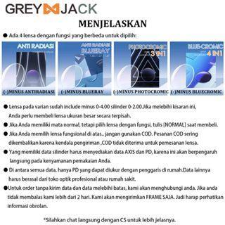 mhrr- Kacamata Frame/ Kacamata Minus / Kacamata Pelajar / Grey Jack 1108