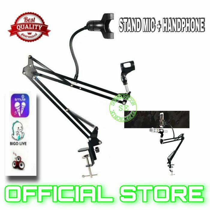 BRG BARU stand mic with phone holder youtuber bigo live recording