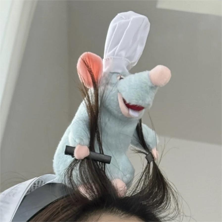 Disney Ratatouille Hairband Cartoon Plush Doll Headband Wide-Brimmed Hairpin Headdress Creativity