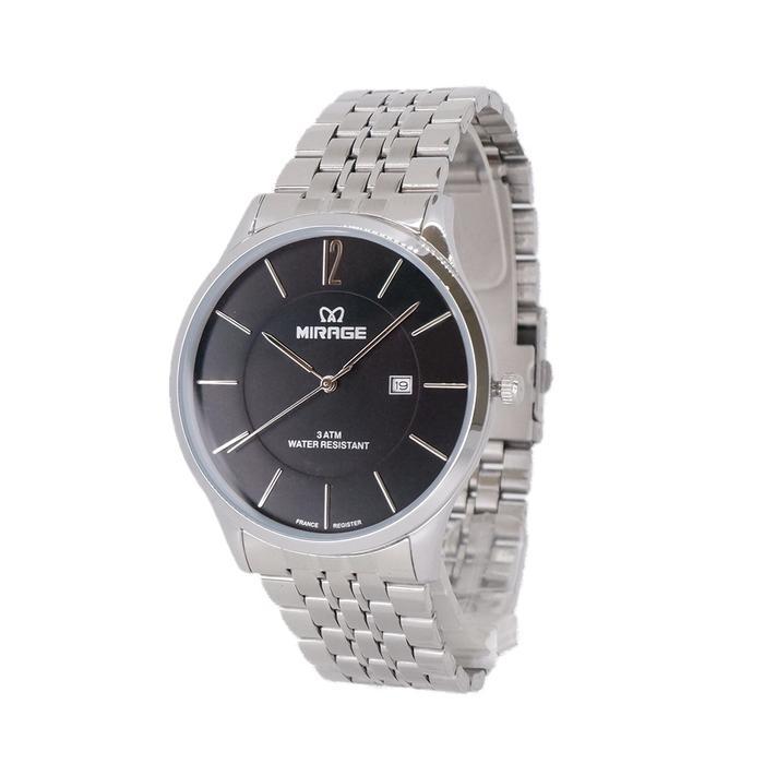 kdgn- Mirage Watch - Jam Tangan Pria Kasual Silver Analog 8647 / 8890 M Steel Original Anti