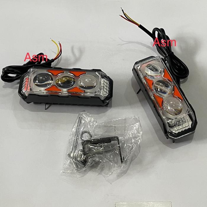 Terbatas 1Set 2 Buah Lampu Tembak 24Volt 3 Mata Cahaya Putih Kuning Lampu Led 24Volt Lampu Sorot