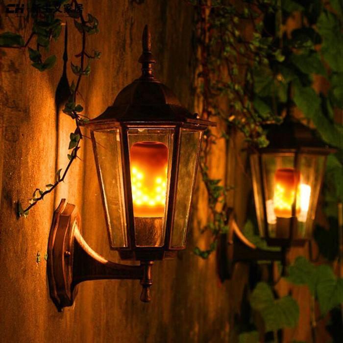 BERKUALITAS QP lampu led api 3 fungsi bohlam flame effect fire bulb dinding ta