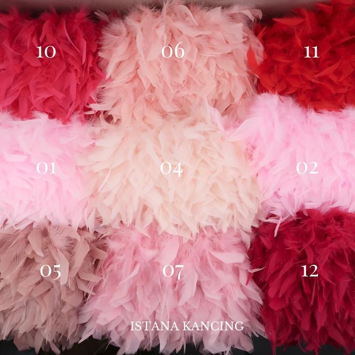 Aplikasi Bulu Ayam Turki Turkey Feathers 8-11cm Bordir Renda