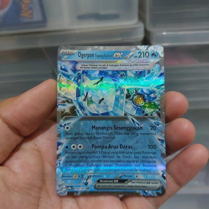 Ogerpon Topeng Teal Topeng Tungku Topeng Fondasi Topeng Sumur EX RR Terastal Festival sv8a Pokemon