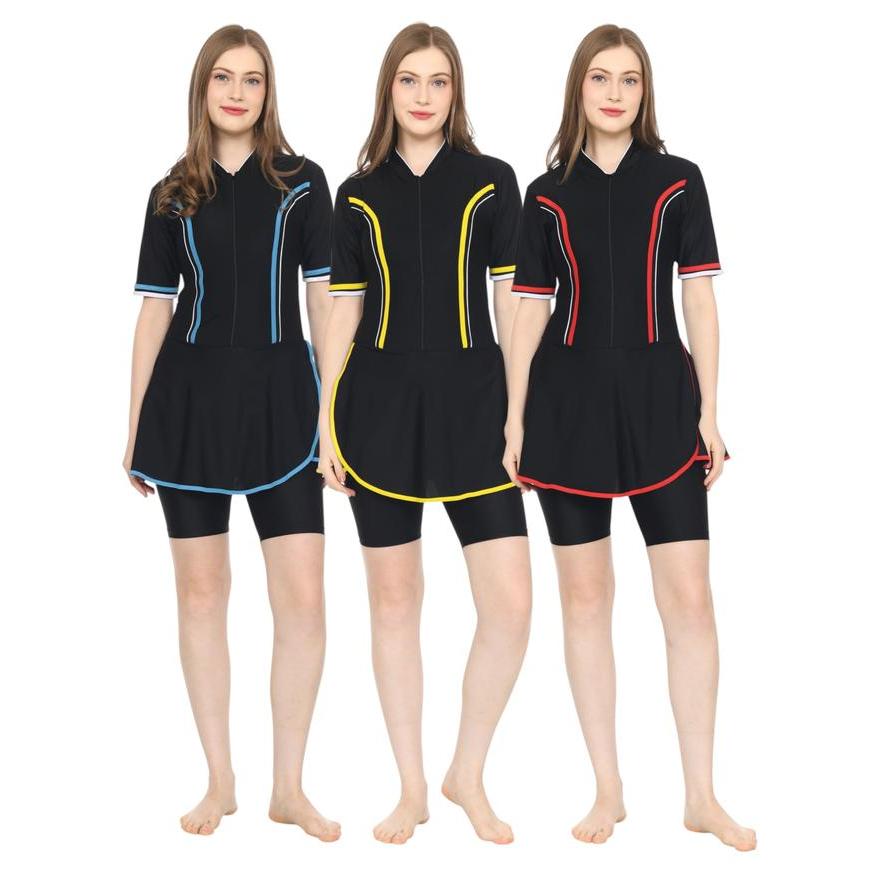 WUWUNGMAS - Baju Renang Wanita Diving Rok Pendek Dewasa Big Size Jumbo Spandex Lycra Premium