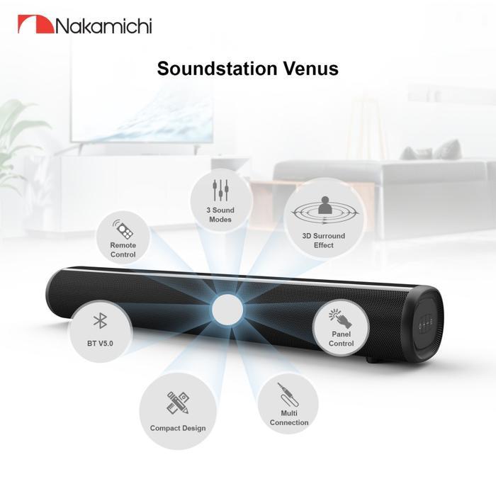 93f64- Nakamichi Soundstation Venus Speaker Bluetooth Amplifier Amp Mini Soundbar