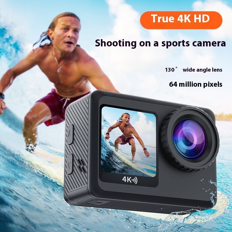 Sports Digital Camera, Cycling Eis, Anti-Shake Dual-Color Screen, 4K High Definition, 64-Megapixel