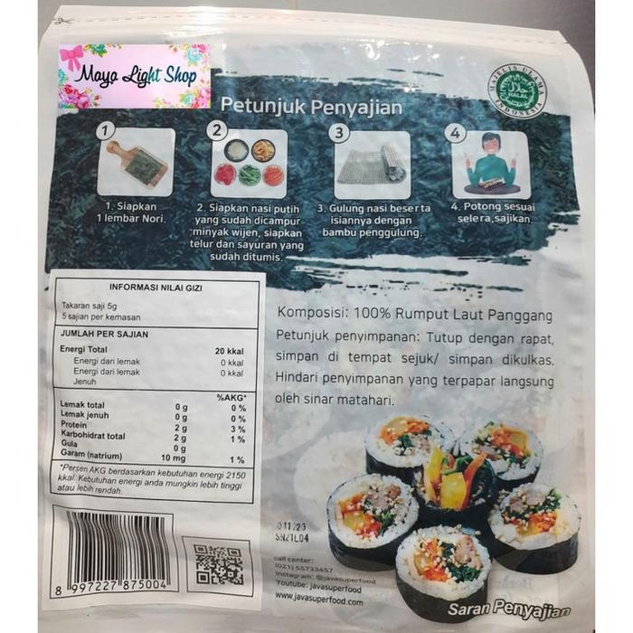 1tk0r- Nori Sushi 10Lembar Halal Murah Seaweed Rumput Laut Manjun Bento