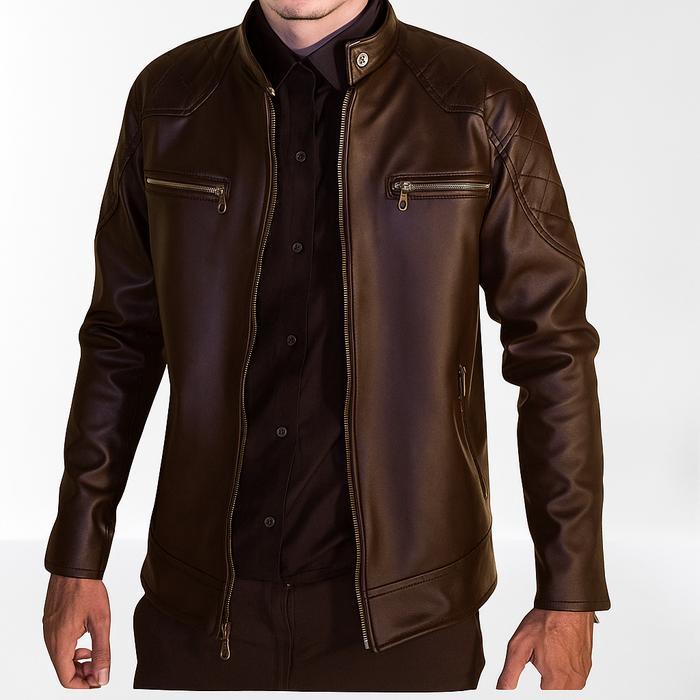 Jaket Kulit Sintetis Pria Model Terbaru Cowok Dewasa Casual Keren