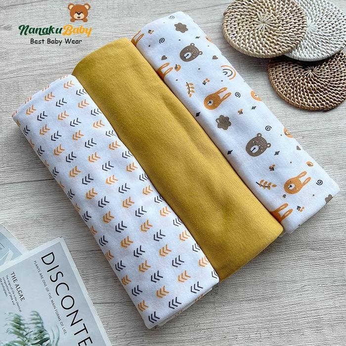 BBYY- Nanaku Baby - (Series Kuning Mustard) Isi 3 Pcs Pernel Bayi Bahan Kaos Ukuran Jumbo